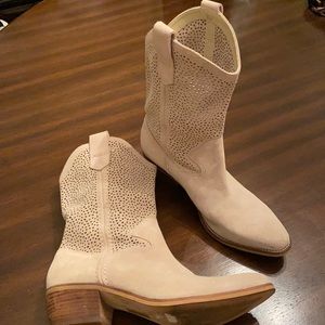 Beautiful condition BCBG as Perforated Suede Mini Cowboy Boots